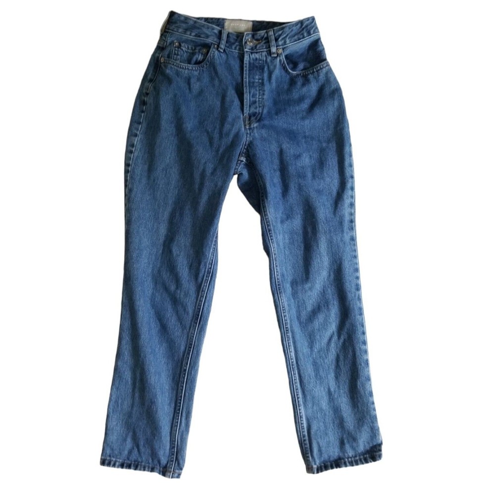 Everlane Womens Sz 26 Button Fly High Rise Curvy 90s Cheeky Straight Crop Jeans